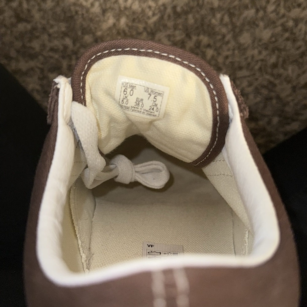 Vans Brown and White Skate Sneakers with Suede Finish - Picture 4 of 4